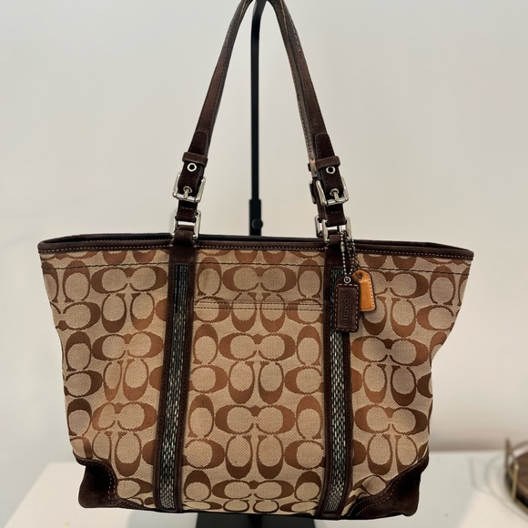 Coach Brown and Tan Tote Bag - Picture 1 of 11